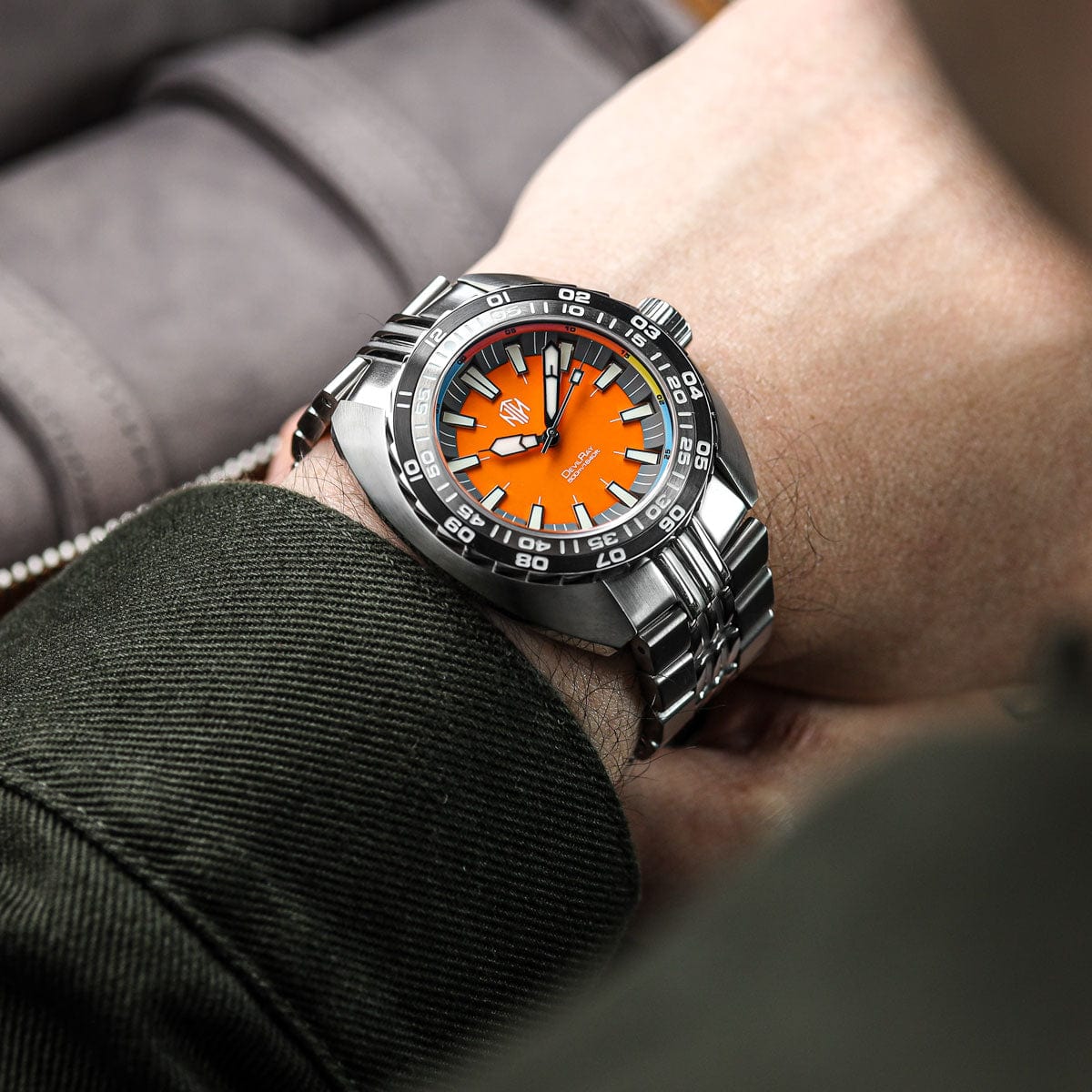 NTH DevilRay Automatic Dive Watch No Date - Orange - NEARLY NEW