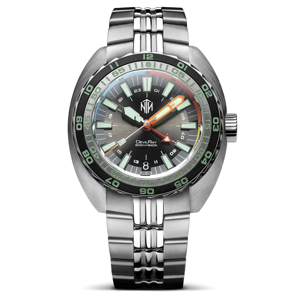 NTH DevilRay GMT Dive Watch - Black - Date