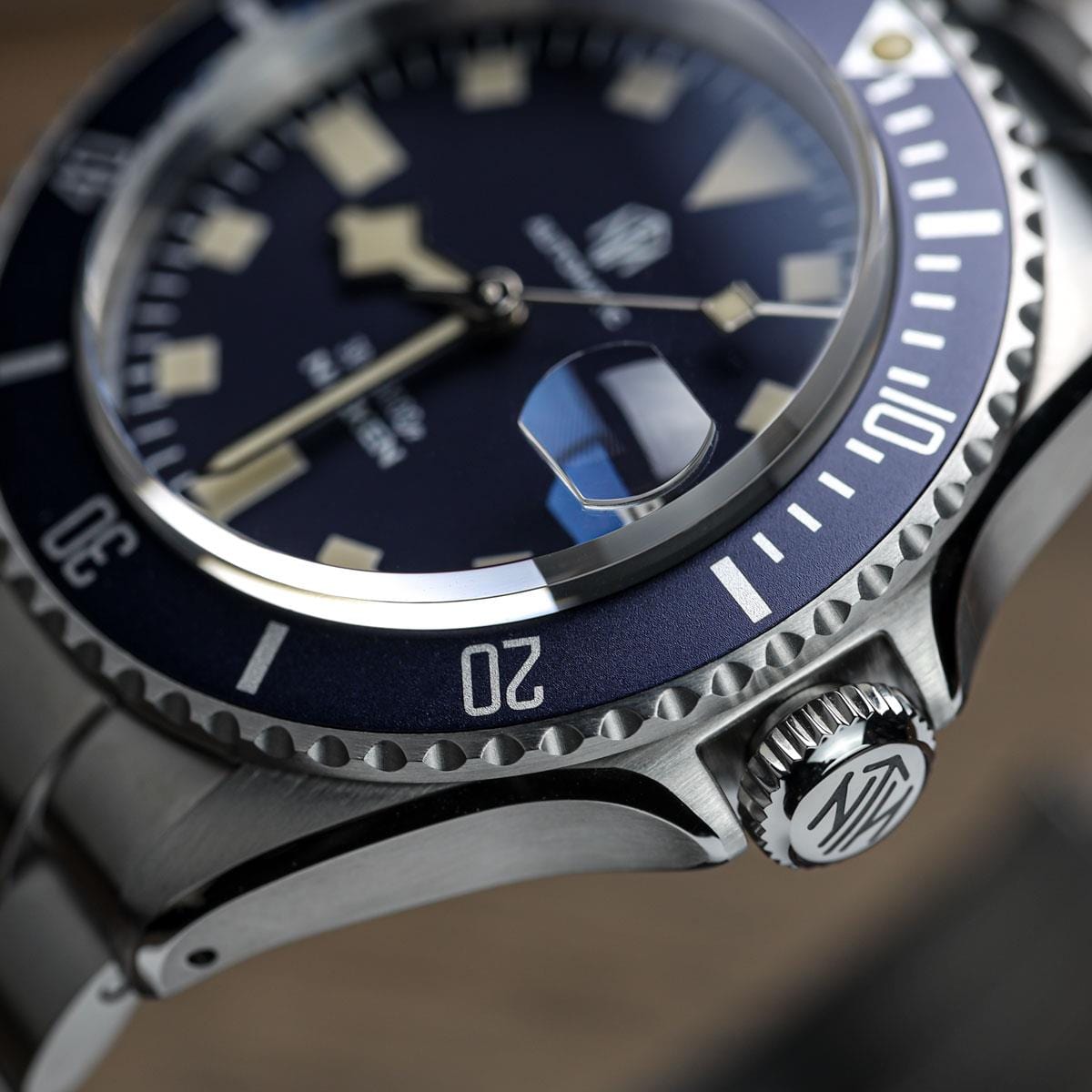 NTH Näcken Dive Watch - Admiral Blue - Ridge Nylon - WatchGecko Exclusive