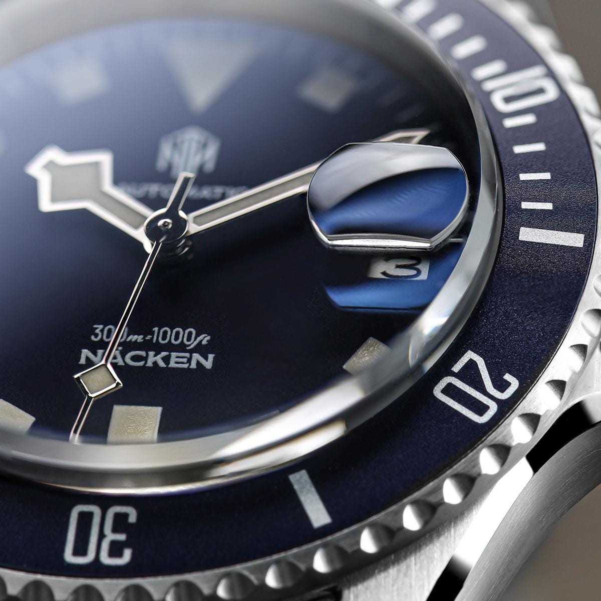 NTH Näcken Dive Watch - Admiral Blue - Ridge Nylon - WatchGecko Exclusive
