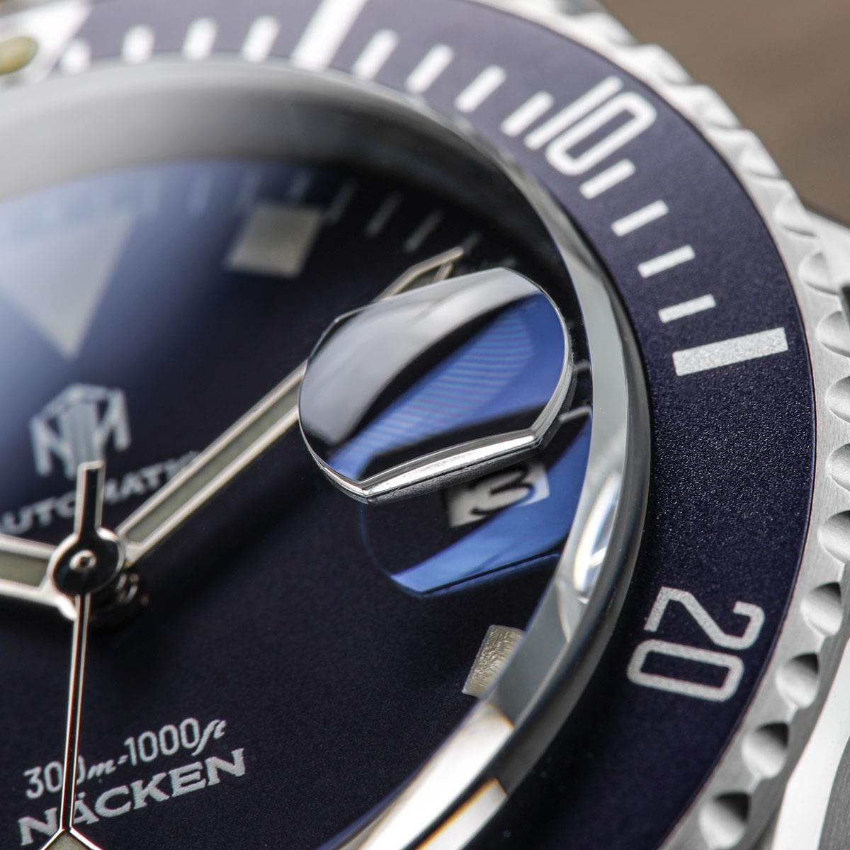 NTH Näcken Dive Watch - Admiral Blue - Ridge Nylon - WatchGecko Exclusive
