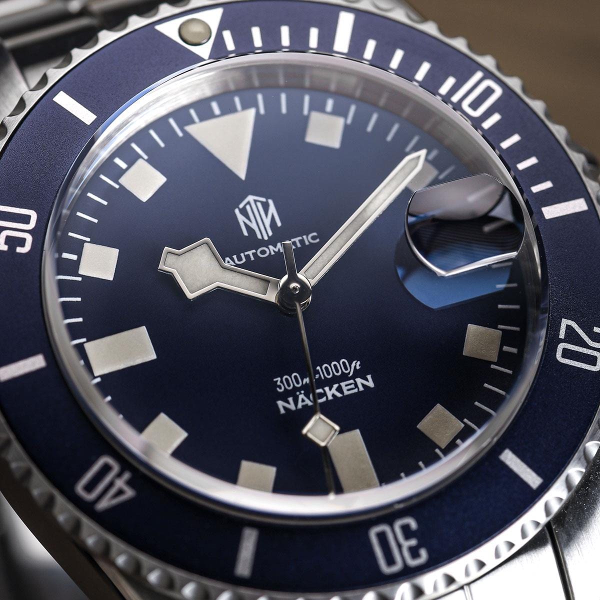 NTH Näcken Dive Watch - Admiral Blue - Ridge Nylon - WatchGecko Exclusive
