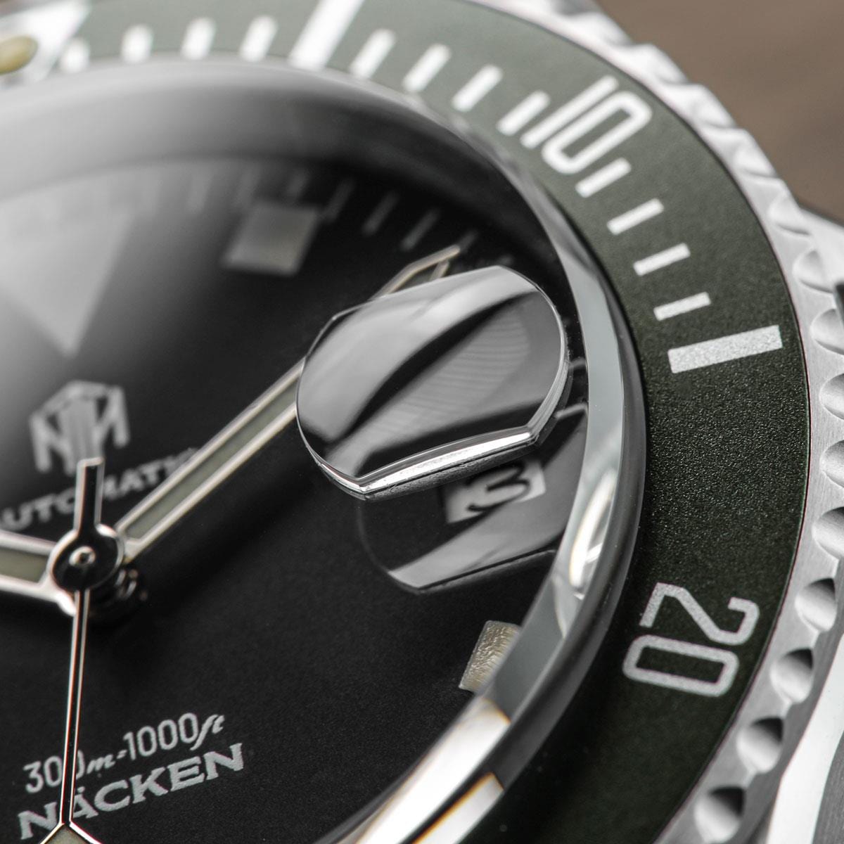 NTH Näcken Dive Watch - Reef Green - Ridge Nylon - WatchGecko Exclusive