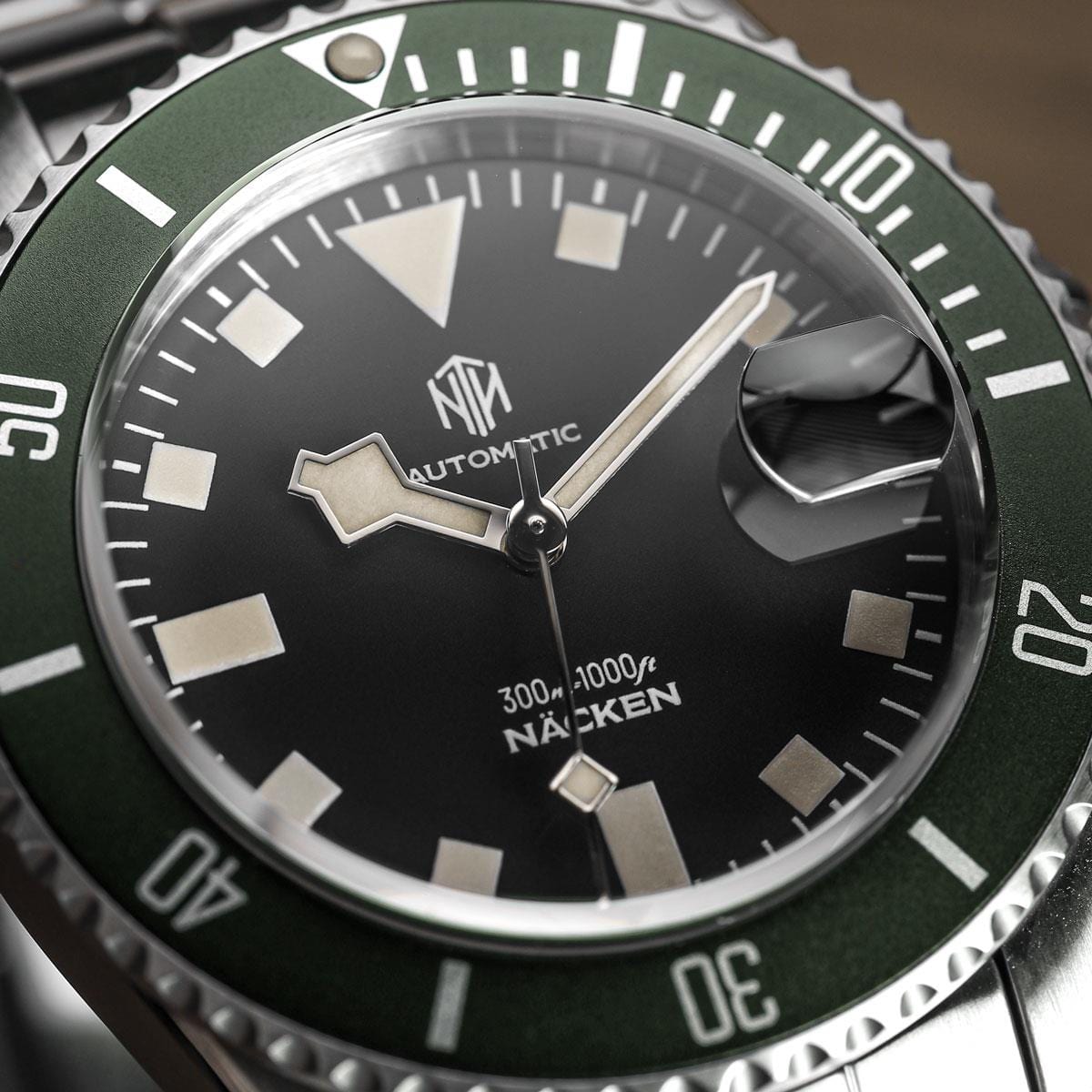 NTH Näcken Dive Watch - Reef Green - Ridge Nylon - WatchGecko Exclusive