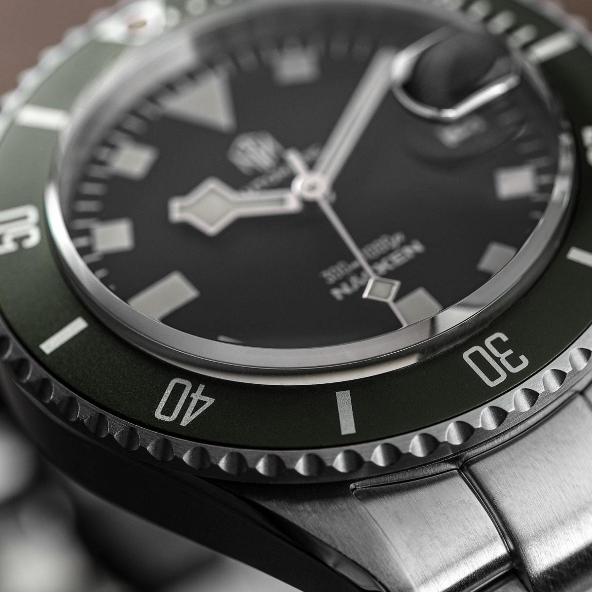 NTH Näcken Dive Watch - Reef Green - Ridge Nylon - WatchGecko Exclusive