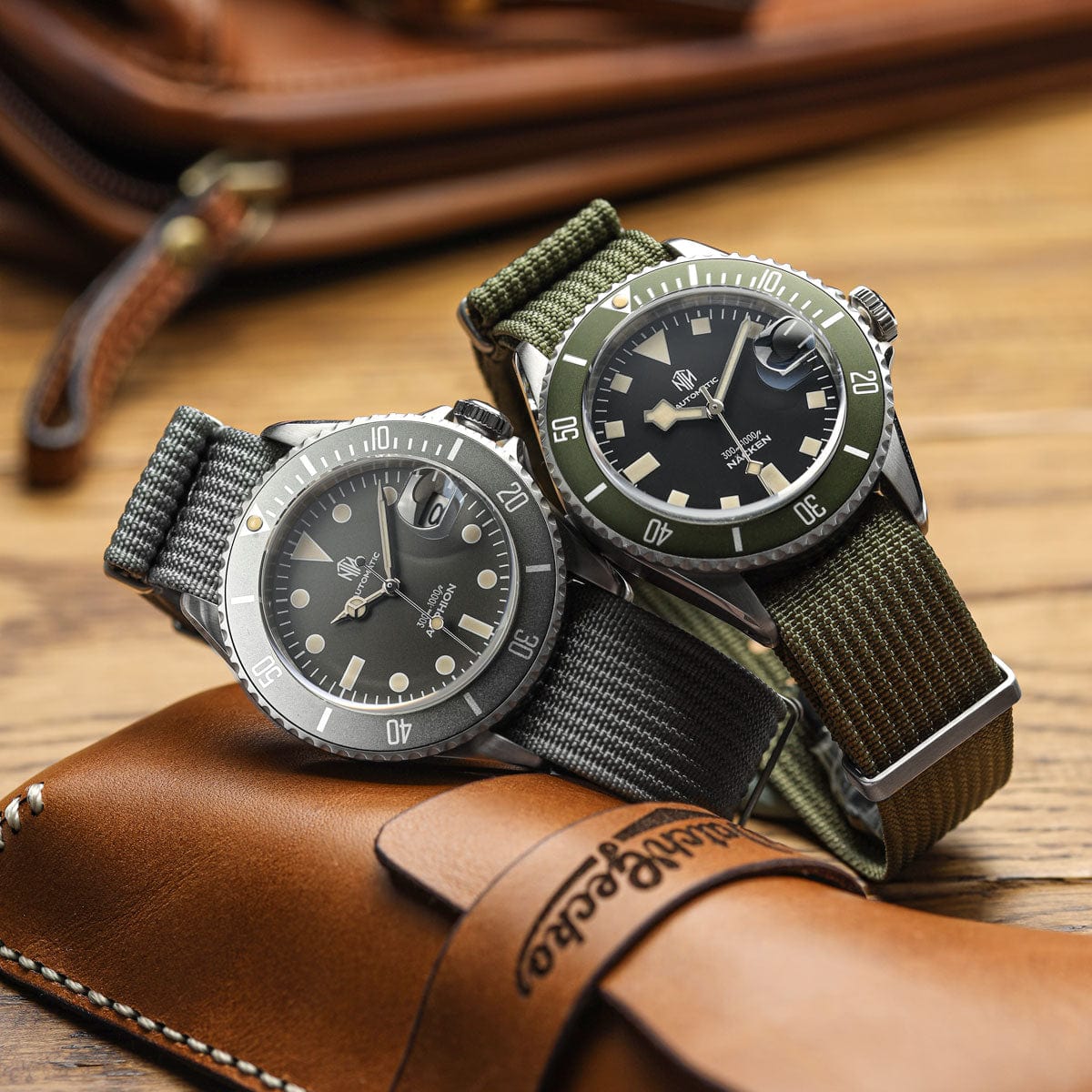 NTH Näcken Dive Watch - Reef Green - Ridge Nylon - WatchGecko Exclusive