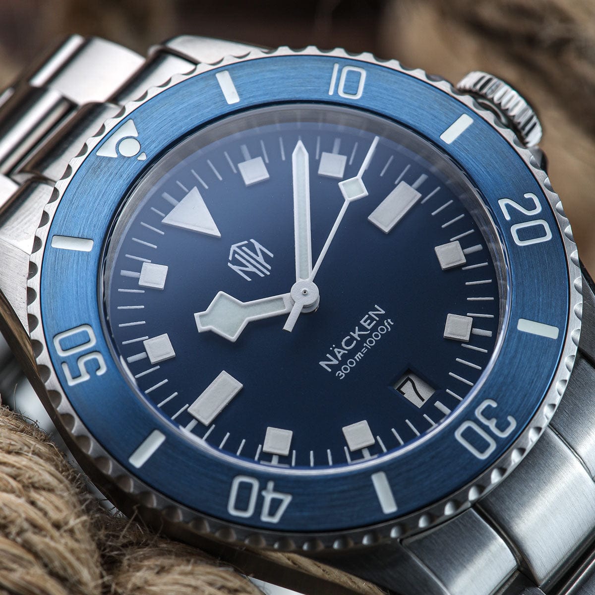 NTH Näcken Diver's Watch - Modern Blue Dial - No Date - LIKE NEW