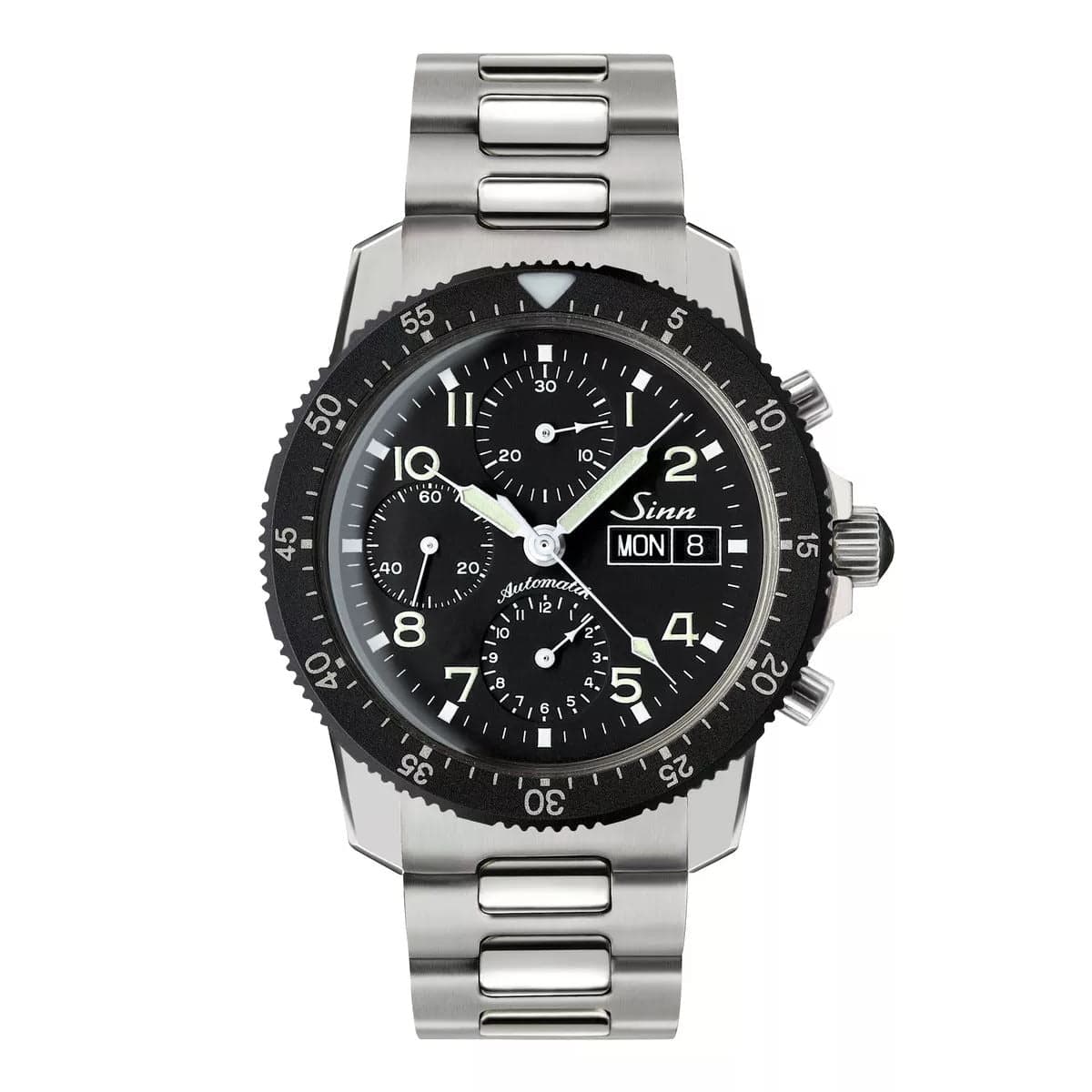 Sinn 103 St Pilot Chronograph Automatic Watch - Black Dial - Solid Bracelet - NEARLY NEW