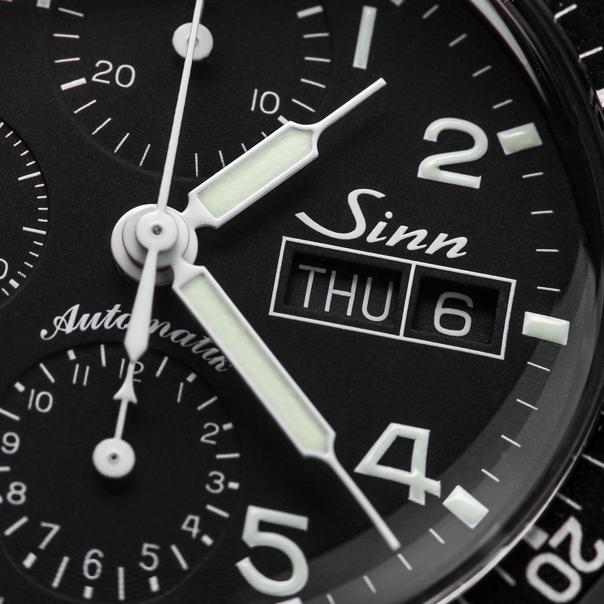 Sinn 103 St Pilot Chronograph Automatic Watch - Black Dial - Solid Bracelet - LIKE NEW