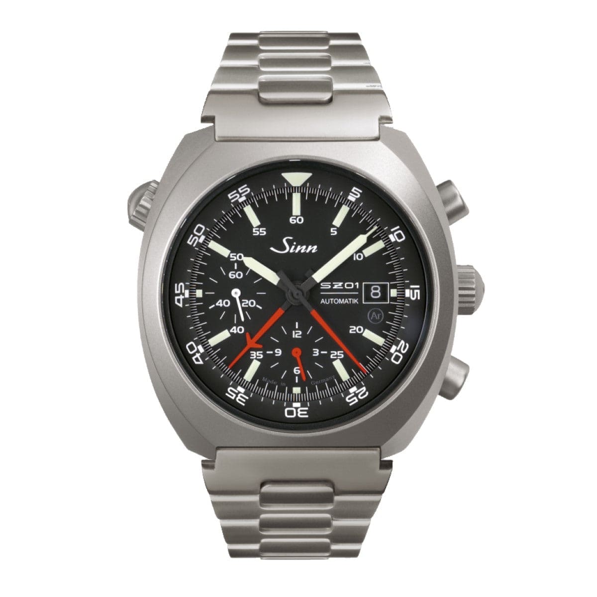 Sinn 140 St Space Chronograph Watch - Black Dial - Solid Bracelet - NEARLY NEW