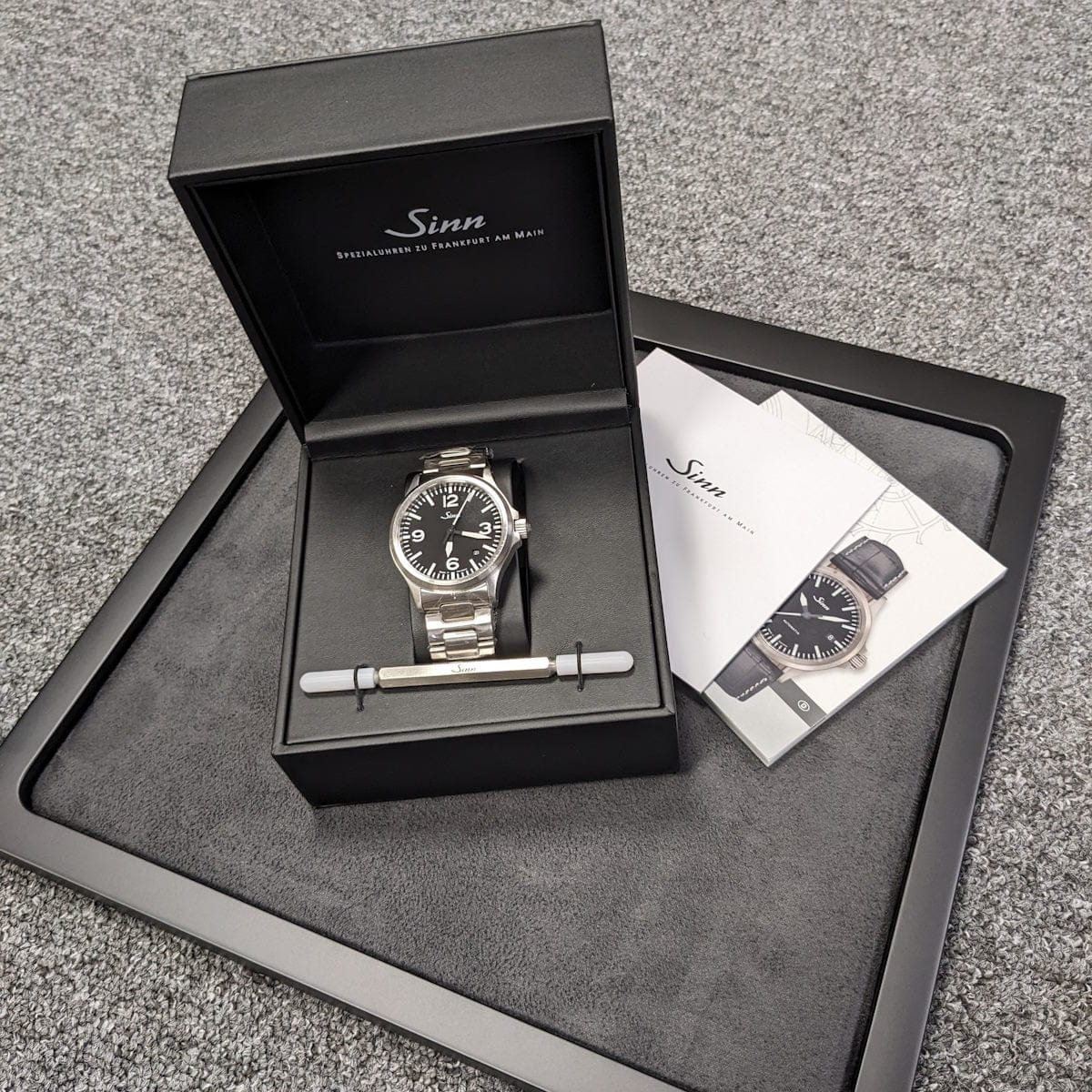 Sinn 556 A Automatic Sports Watch - Arabic Numerals Black Dial - Solid Bracelet - NEARLY NEW