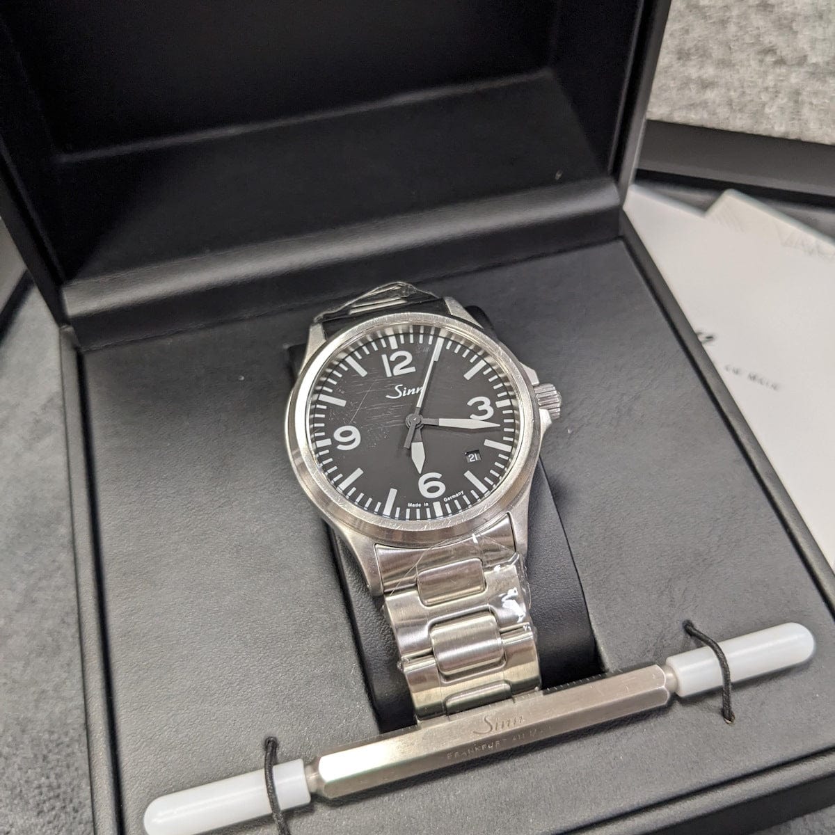 Sinn 556 A Automatic Sports Watch - Arabic Numerals Black Dial - Solid Bracelet - NEARLY NEW