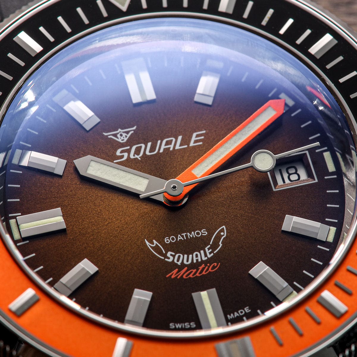 Squale Matic Swiss Diver's Watch - Mesh Bracelet - Brown - NEARLY NEW