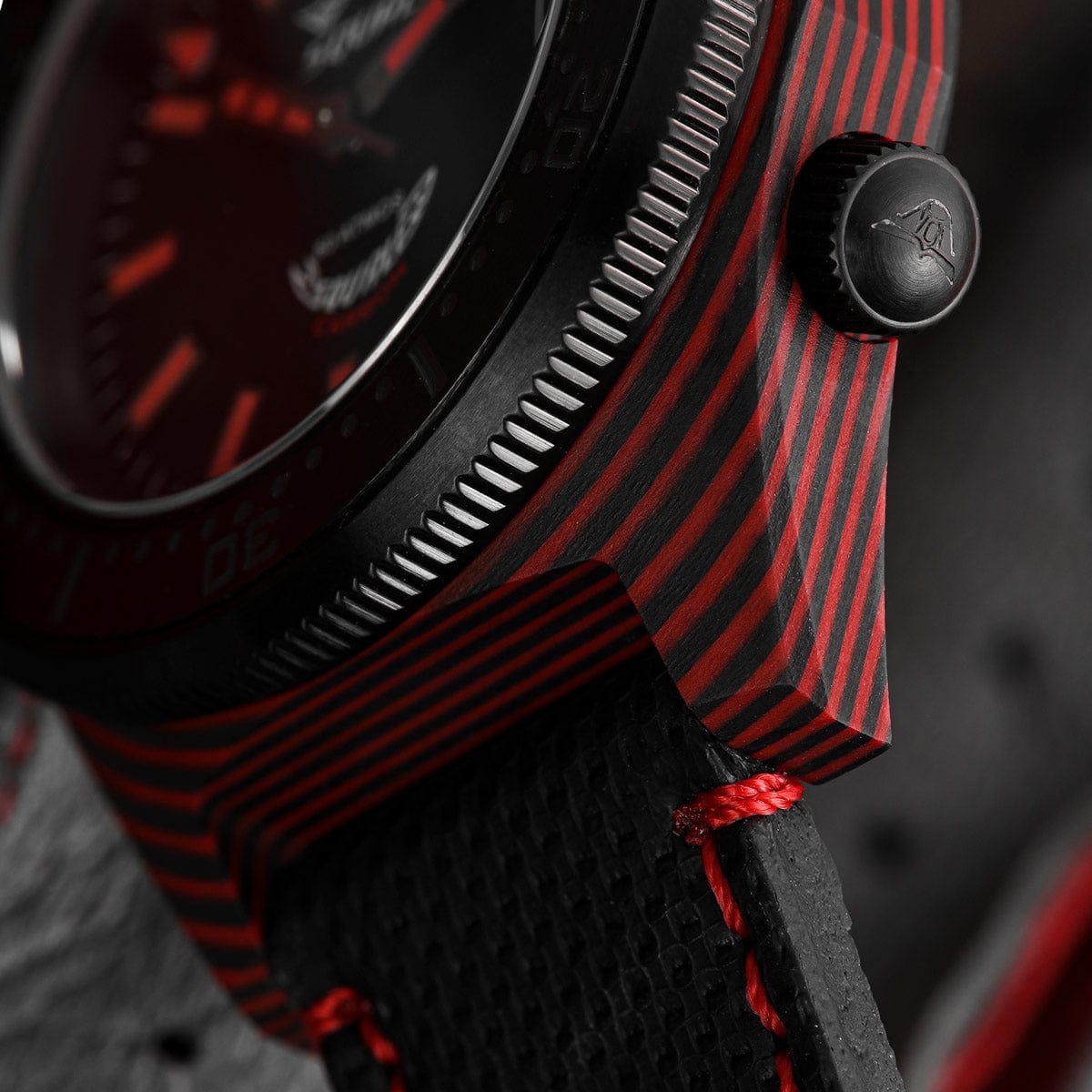 Squale T-183 Red Carbon Fibre Swiss Made Diver's Watch