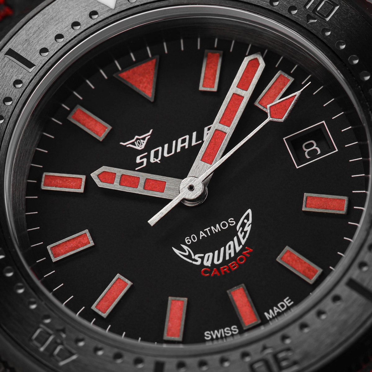 Squale T-183 Red Carbon Fibre Swiss Made Diver's Watch