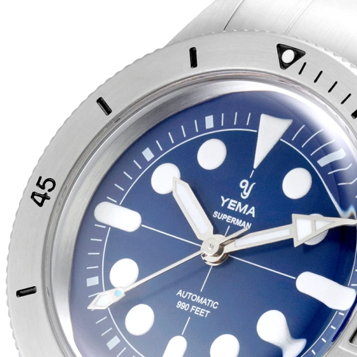 YEMA Superman Maxi Dial - Steel Bezel - Blue Dial - 39mm Steel Bezel