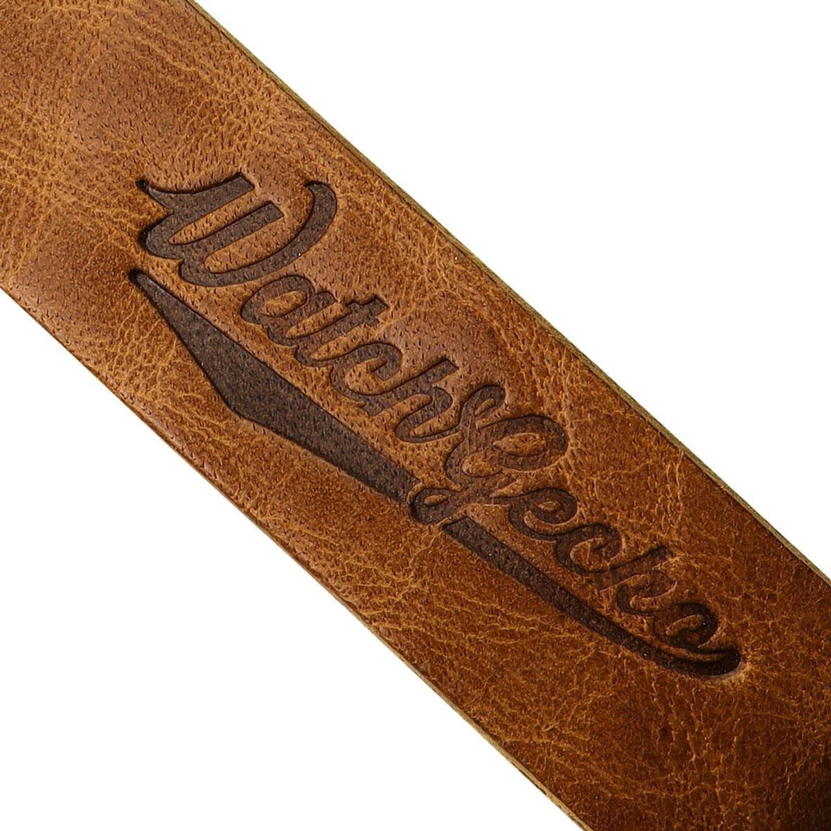 WatchGecko Branded Leather Keyring - Light Brown