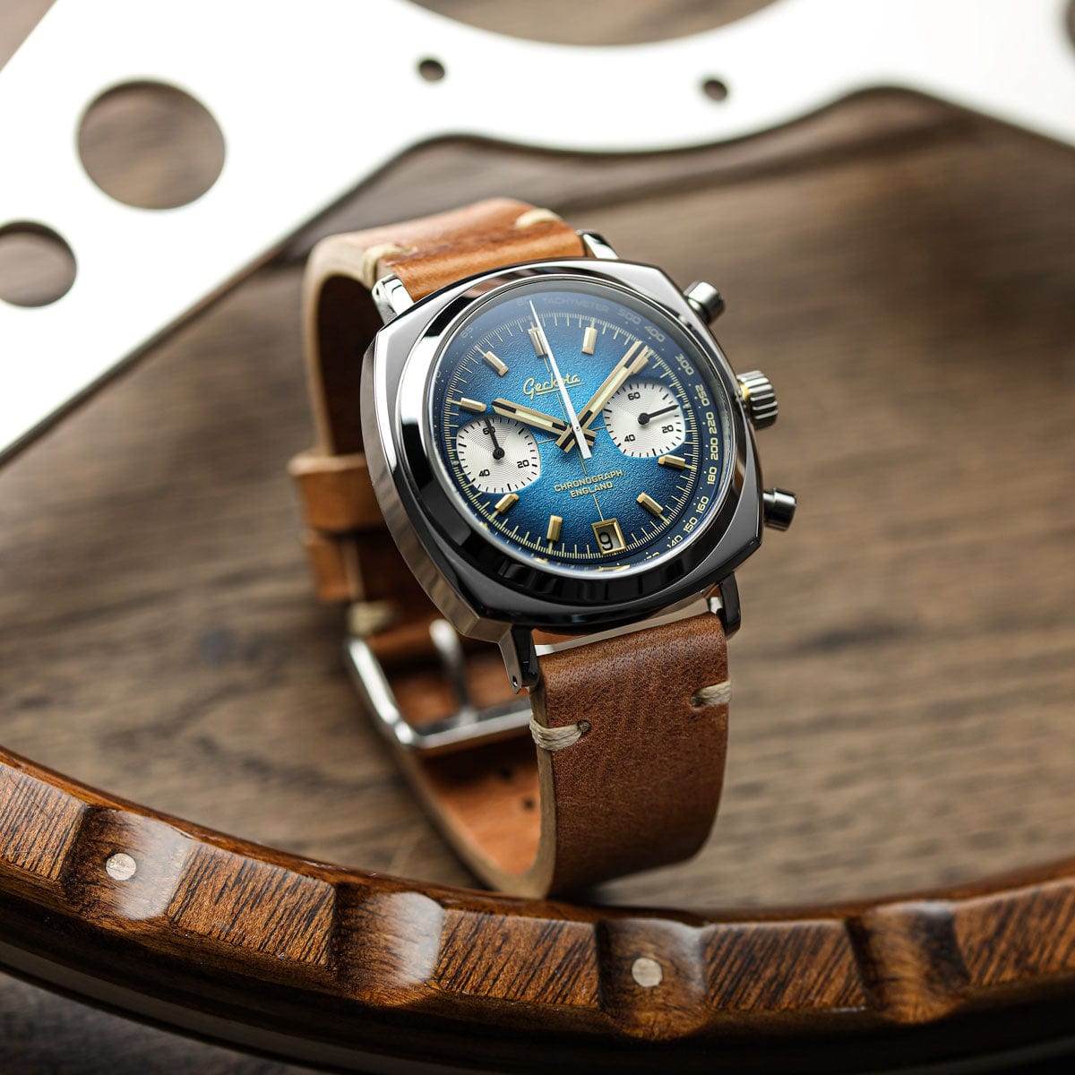 Geckota Chronotimer Chronograph Watch Deep Blue Fumé Dial VS-369-4