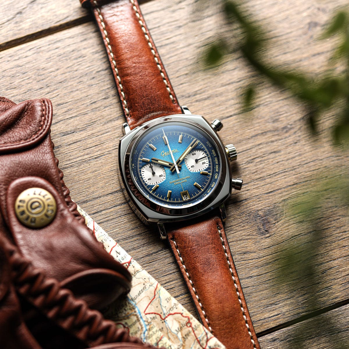 Geckota Chronotimer Chronograph Watch Deep Blue Fumé Dial TP-369-3