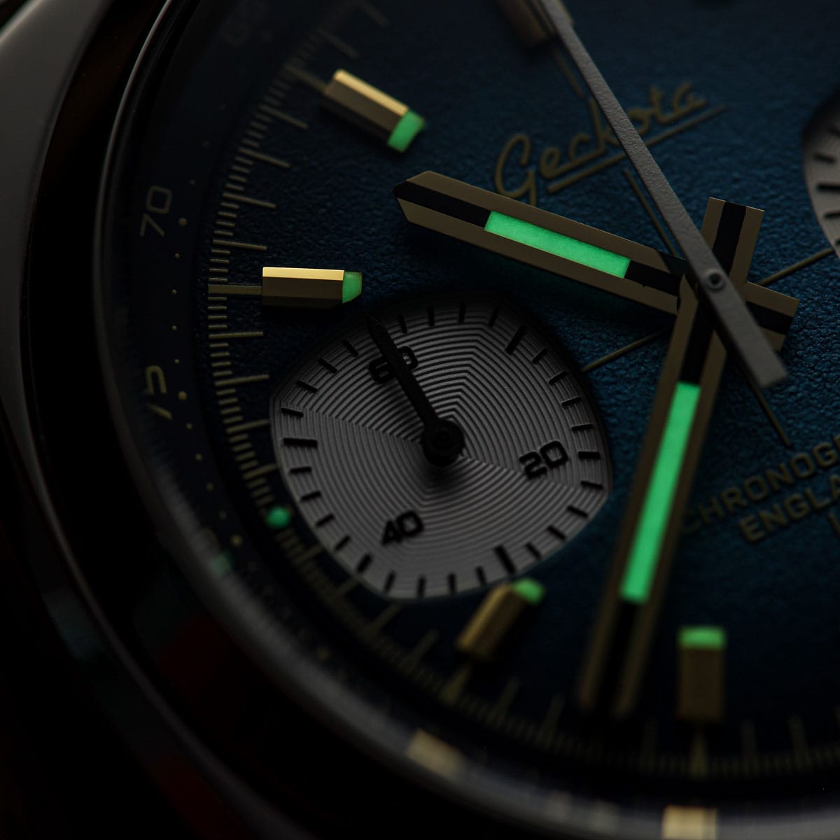 Geckota Chronotimer Chronograph Watch Deep Blue Fumé Dial