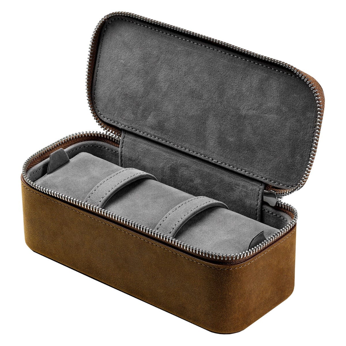 Geckota 3 Piece Leather Watch Case - Tan Crazy Horse