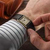 Beswick Novonappa Leather Watch Strap - Diamond Pattern Brown