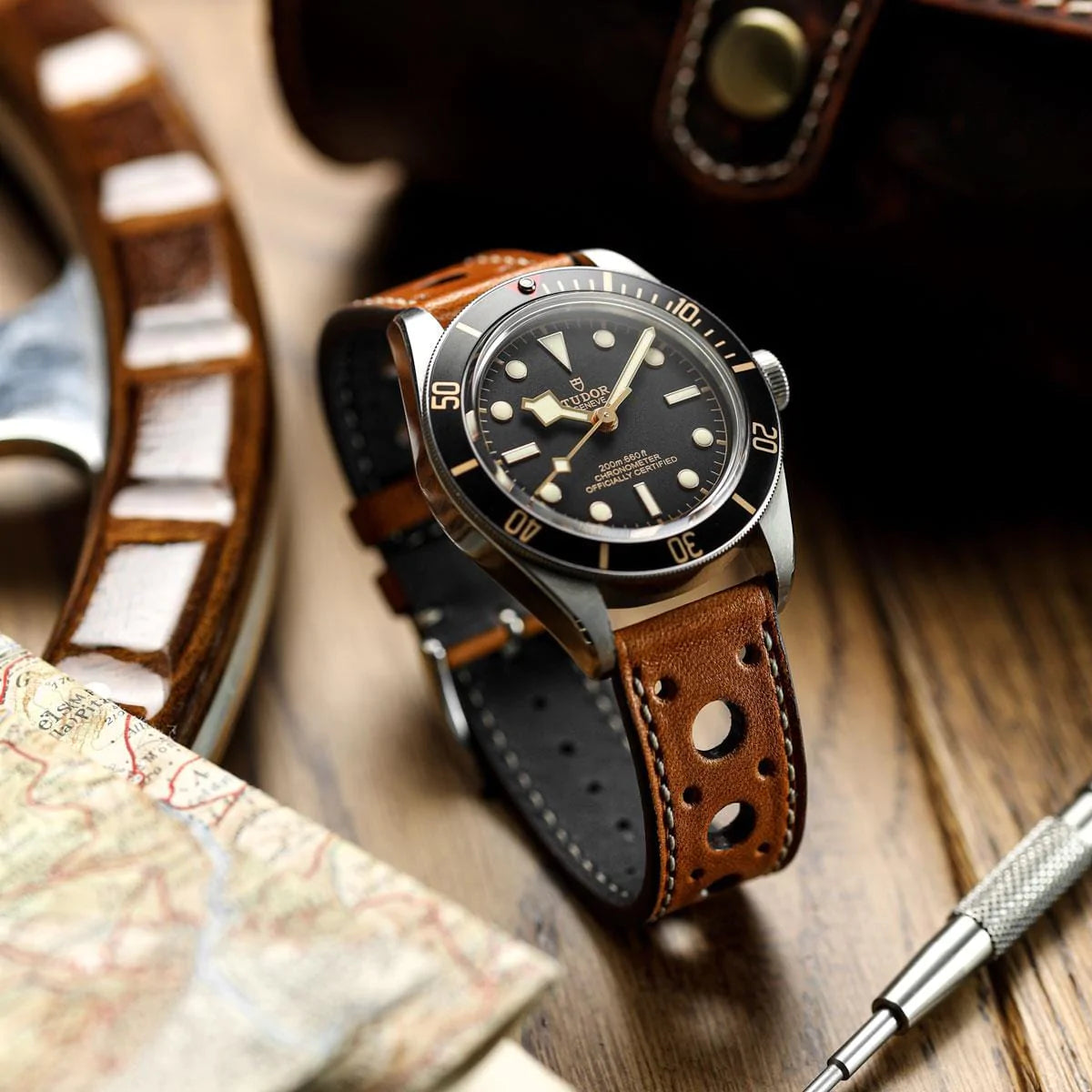 Boutsen Cavallo HS Sport Racing Watch Strap - Cognac