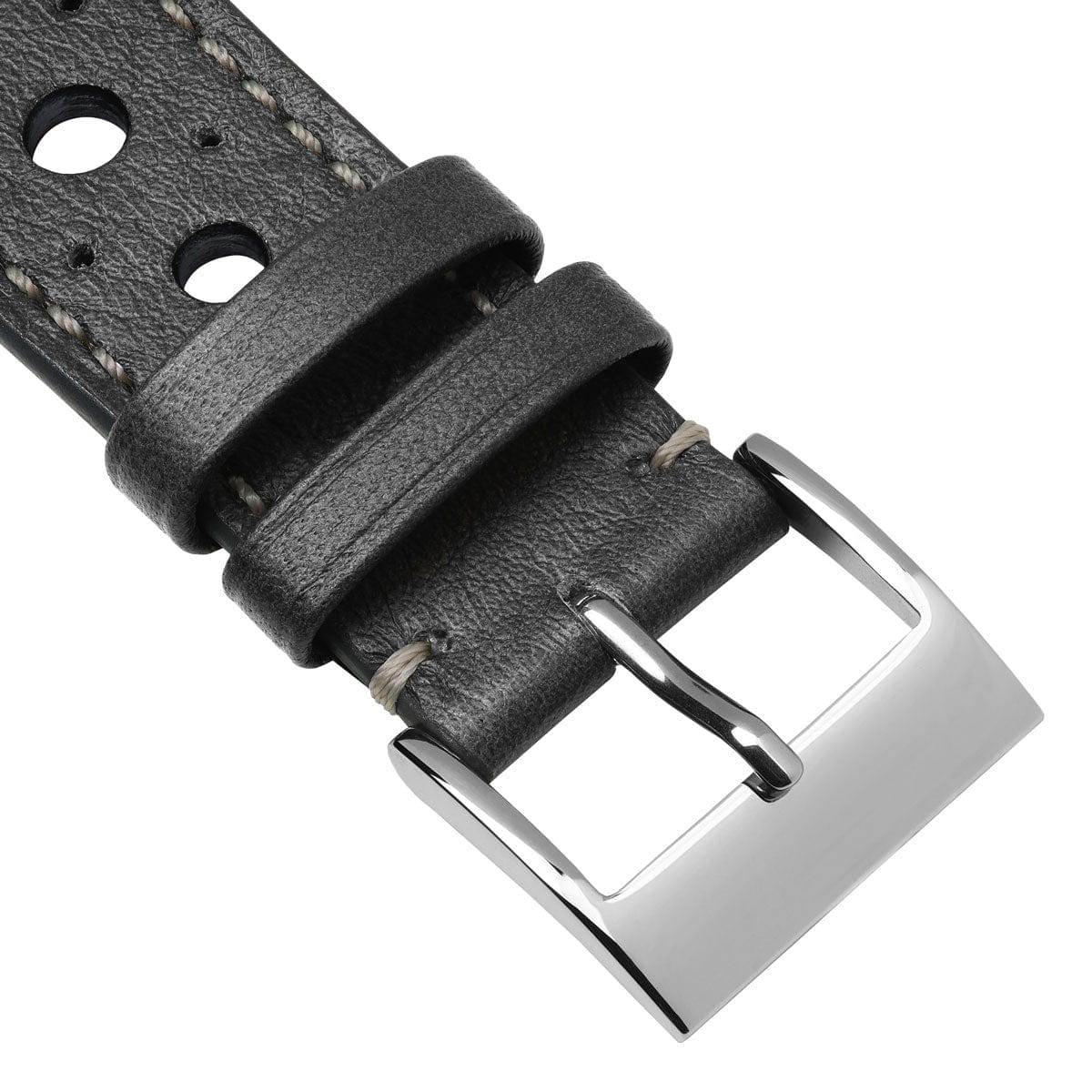 Boutsen Racing Handmade Leather Watch Strap - Platinum