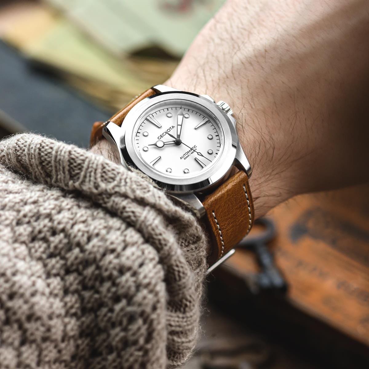 Brixham Flat Leather Watch Strap - Crazy Horse Vintage Green