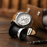 Brixham Flat Leather Watch Strap - Vintage Tan