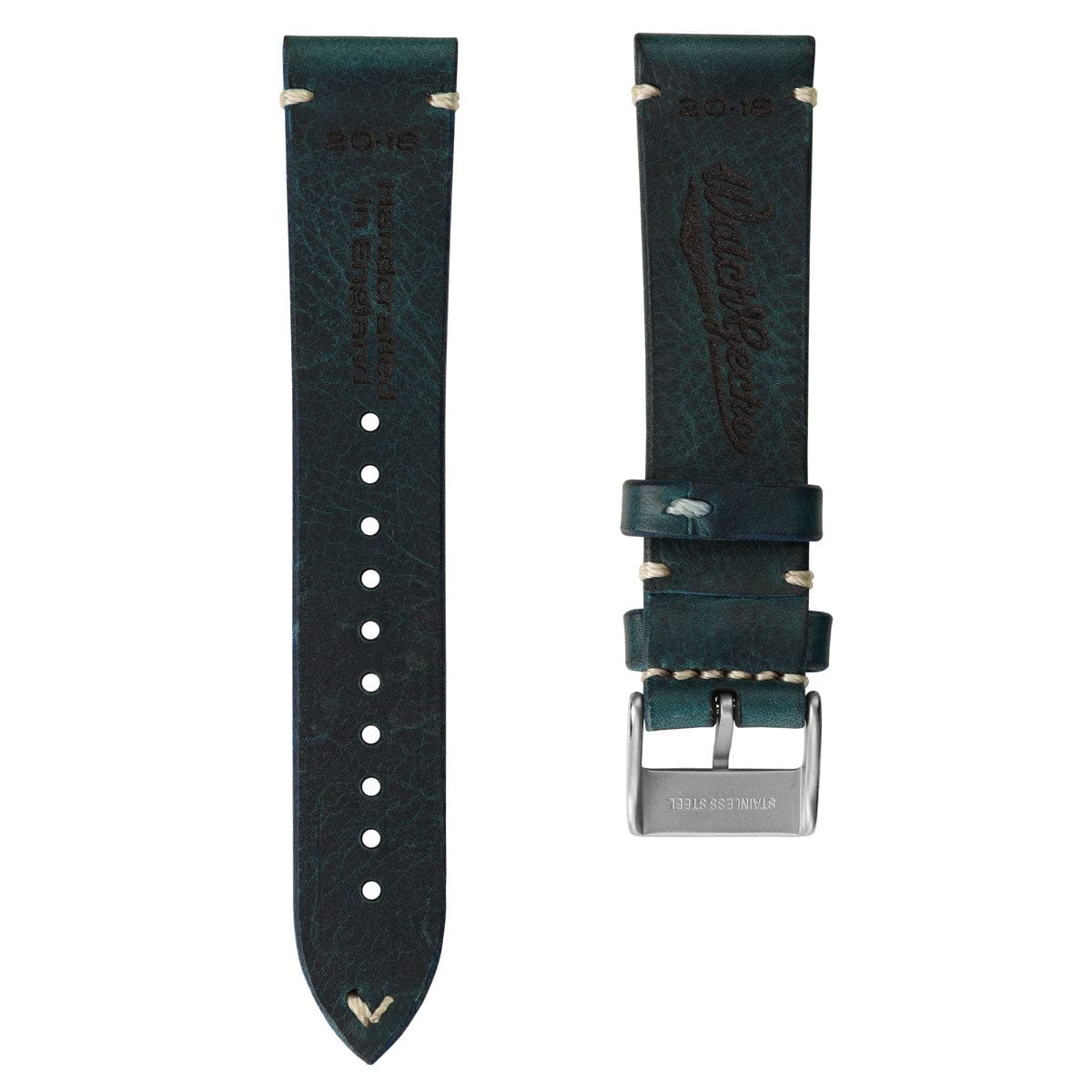 WatchGecko Lansdown Handmade Leather Watch Strap - Ortensia Blue