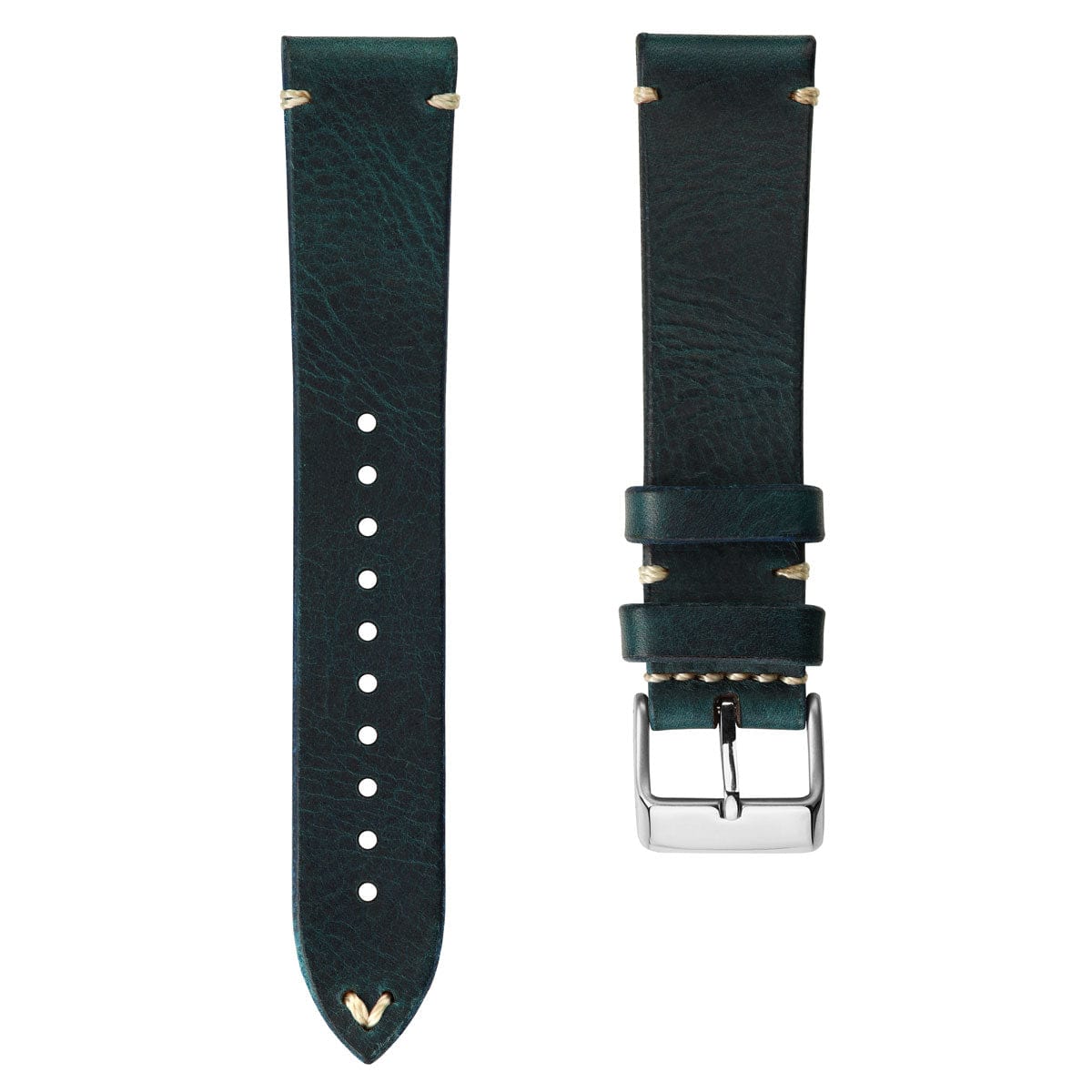 WatchGecko Lansdown Handmade Leather Watch Strap - Ortensia Blue