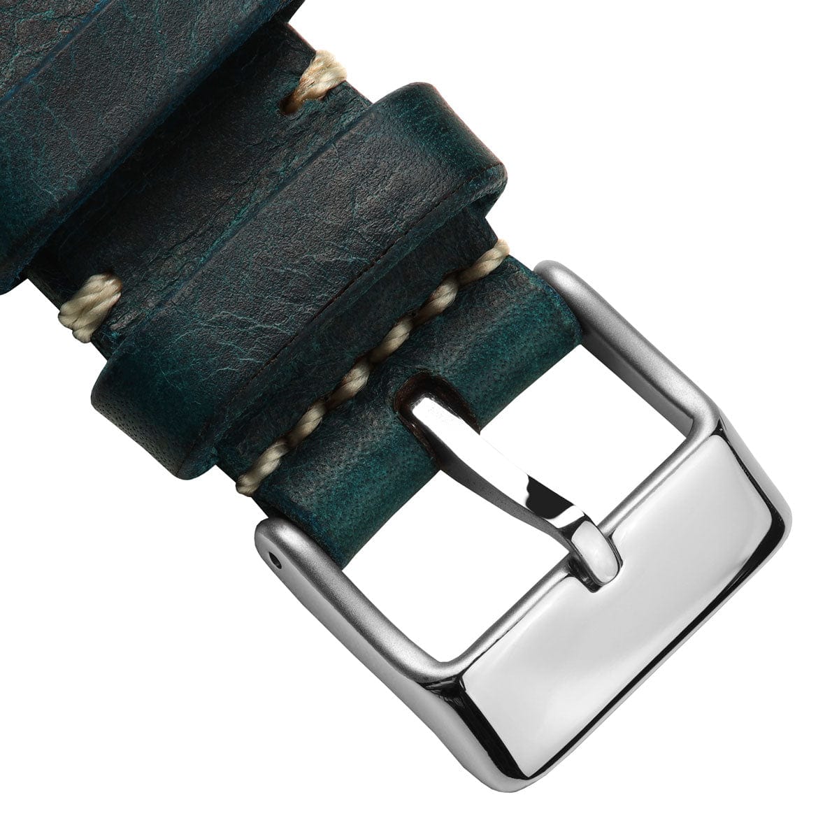 WatchGecko Lansdown Handmade Leather Watch Strap - Ortensia Blue