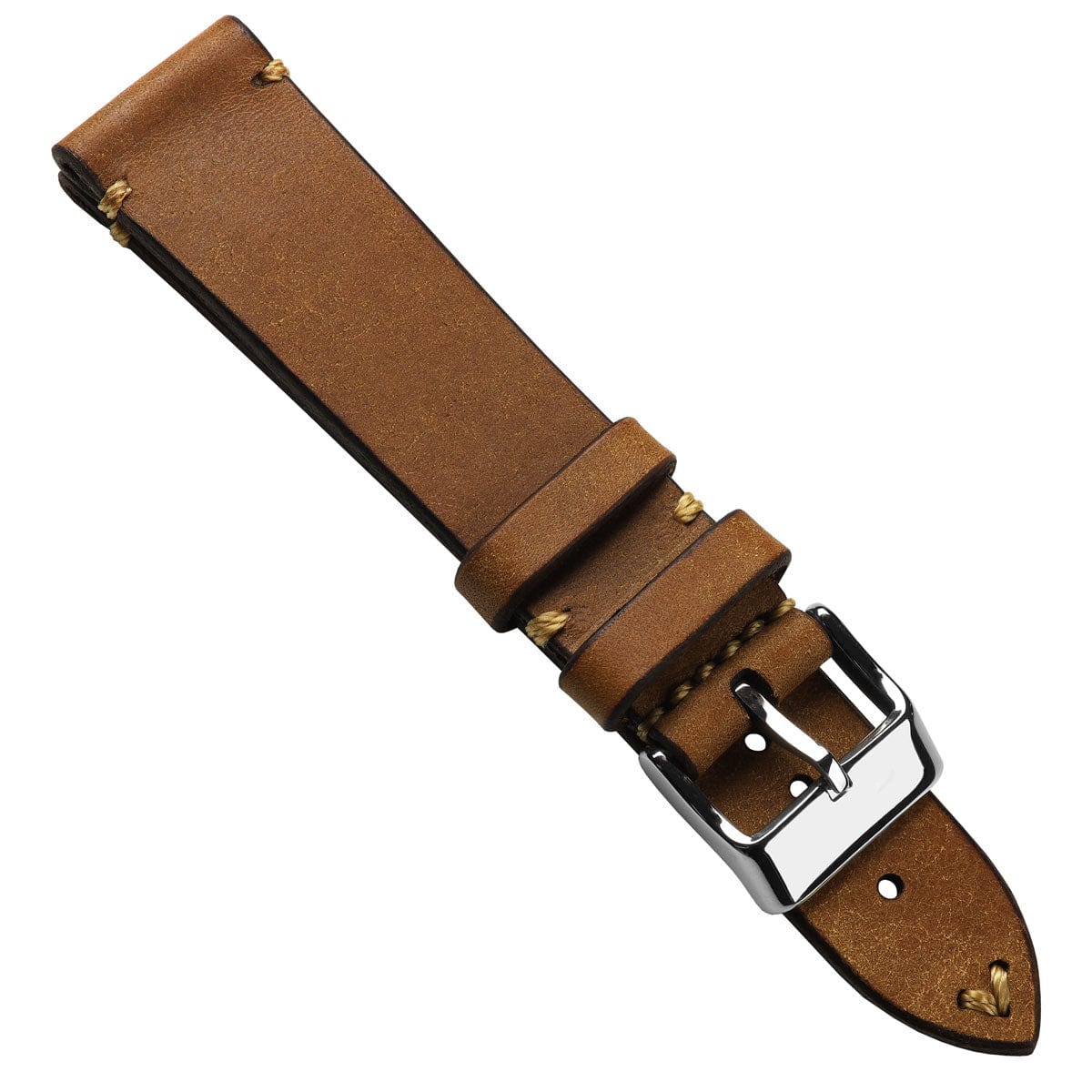 WatchGecko Lansdown Handmade Leather Watch Strap - Whiskey Brown