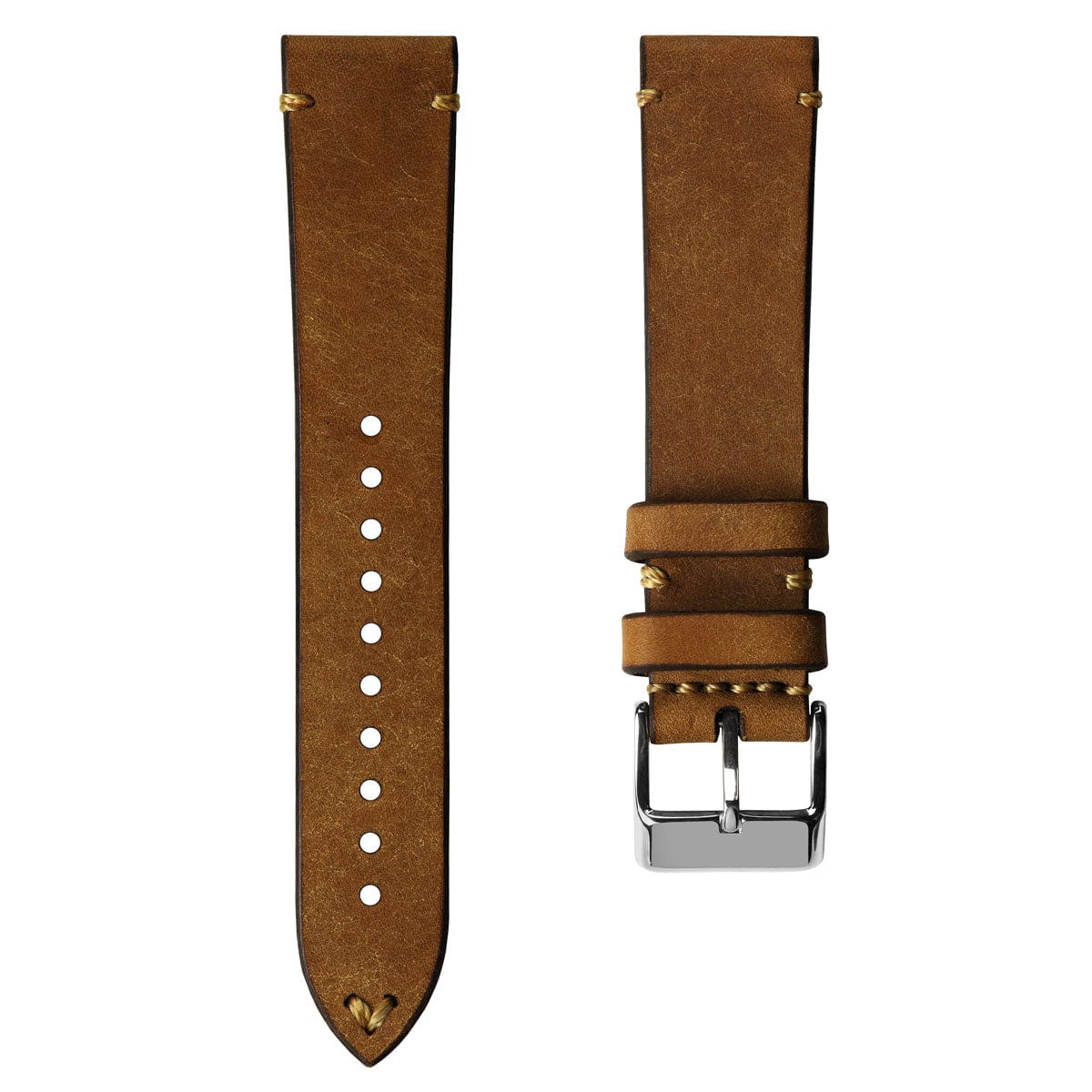 WatchGecko Lansdown Handmade Leather Watch Strap - Whiskey Brown