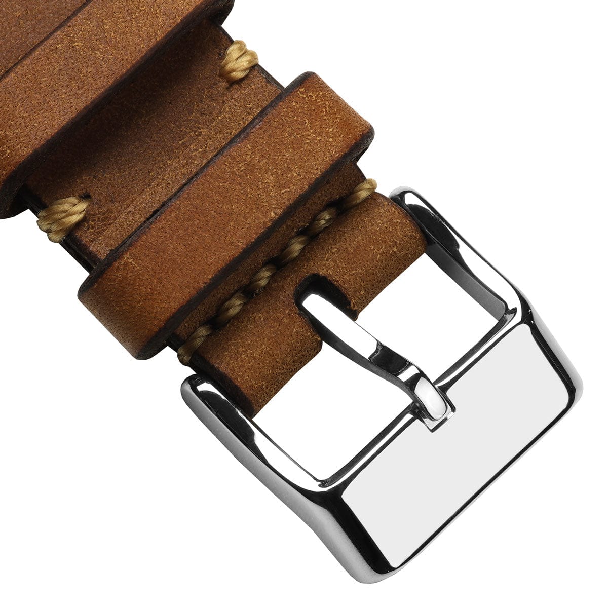 WatchGecko Lansdown Handmade Leather Watch Strap - Whiskey Brown