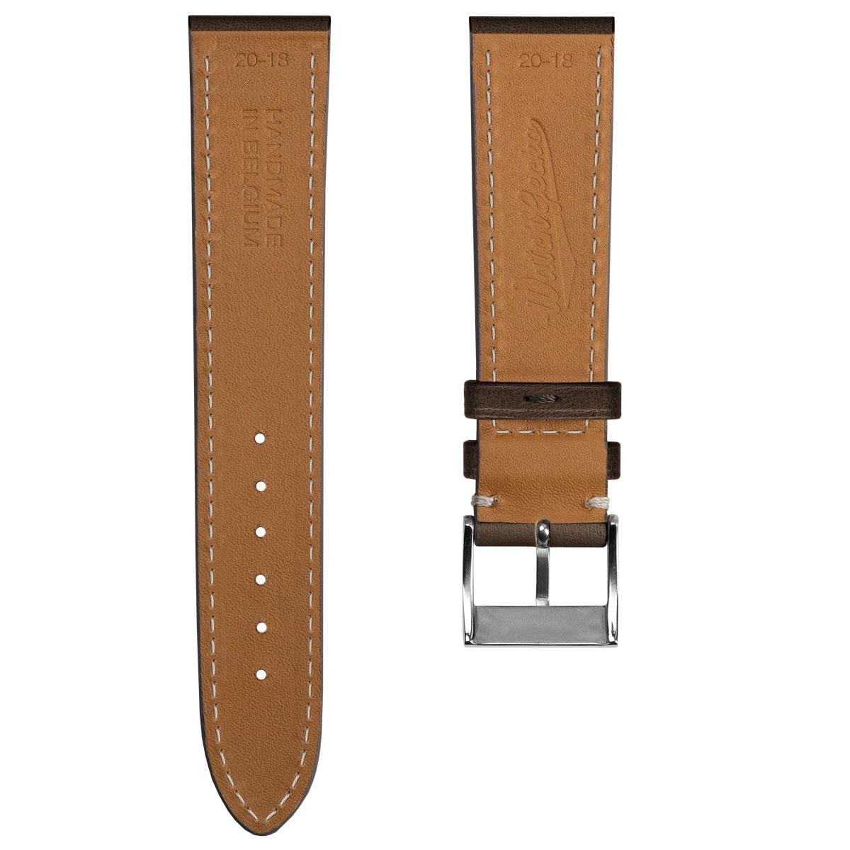 Leuven Cavallo Flat Handmade Horse Leather Watch Strap - Cacao