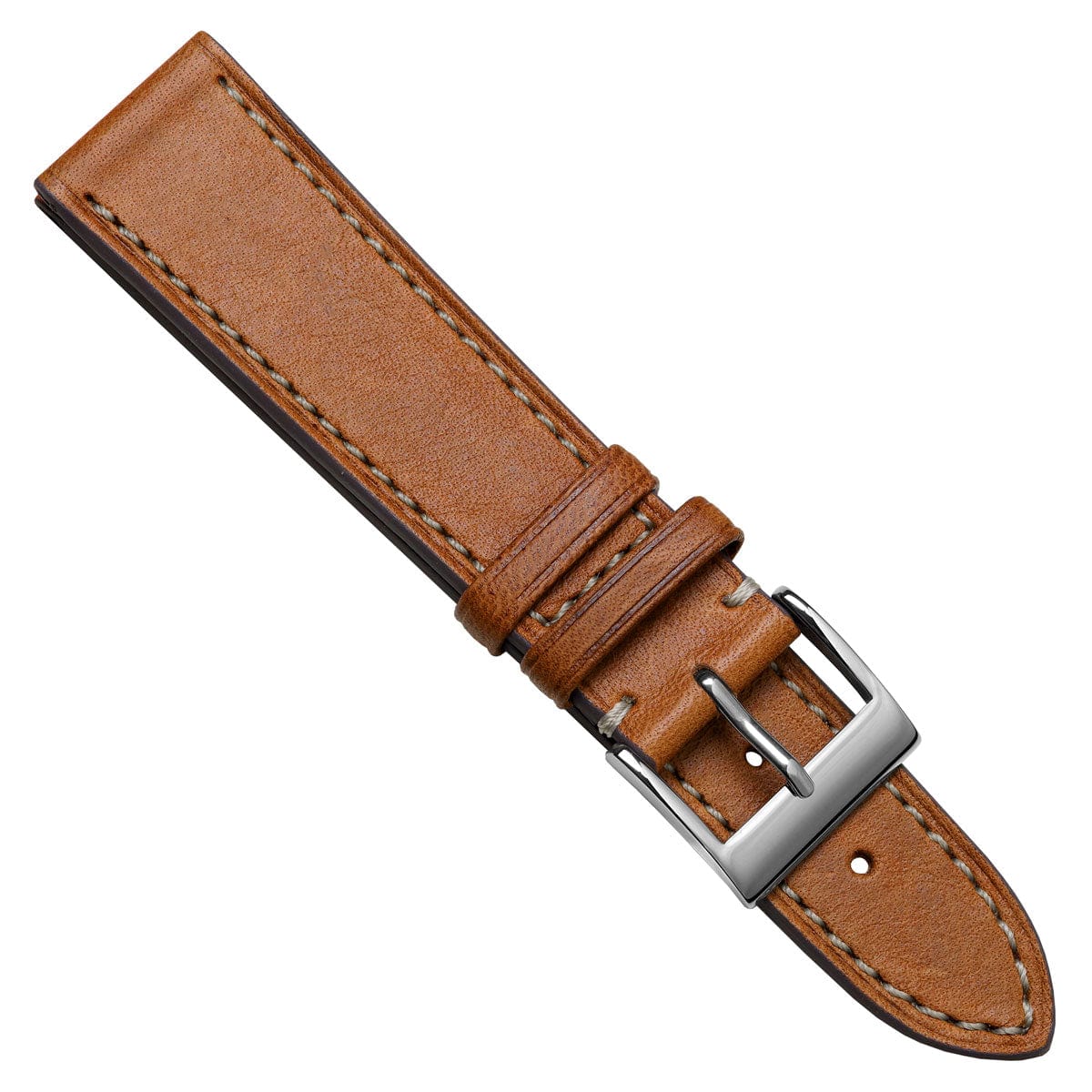 Leuven Cavallo Flat Handmade Horse Leather Watch Strap - Cognac