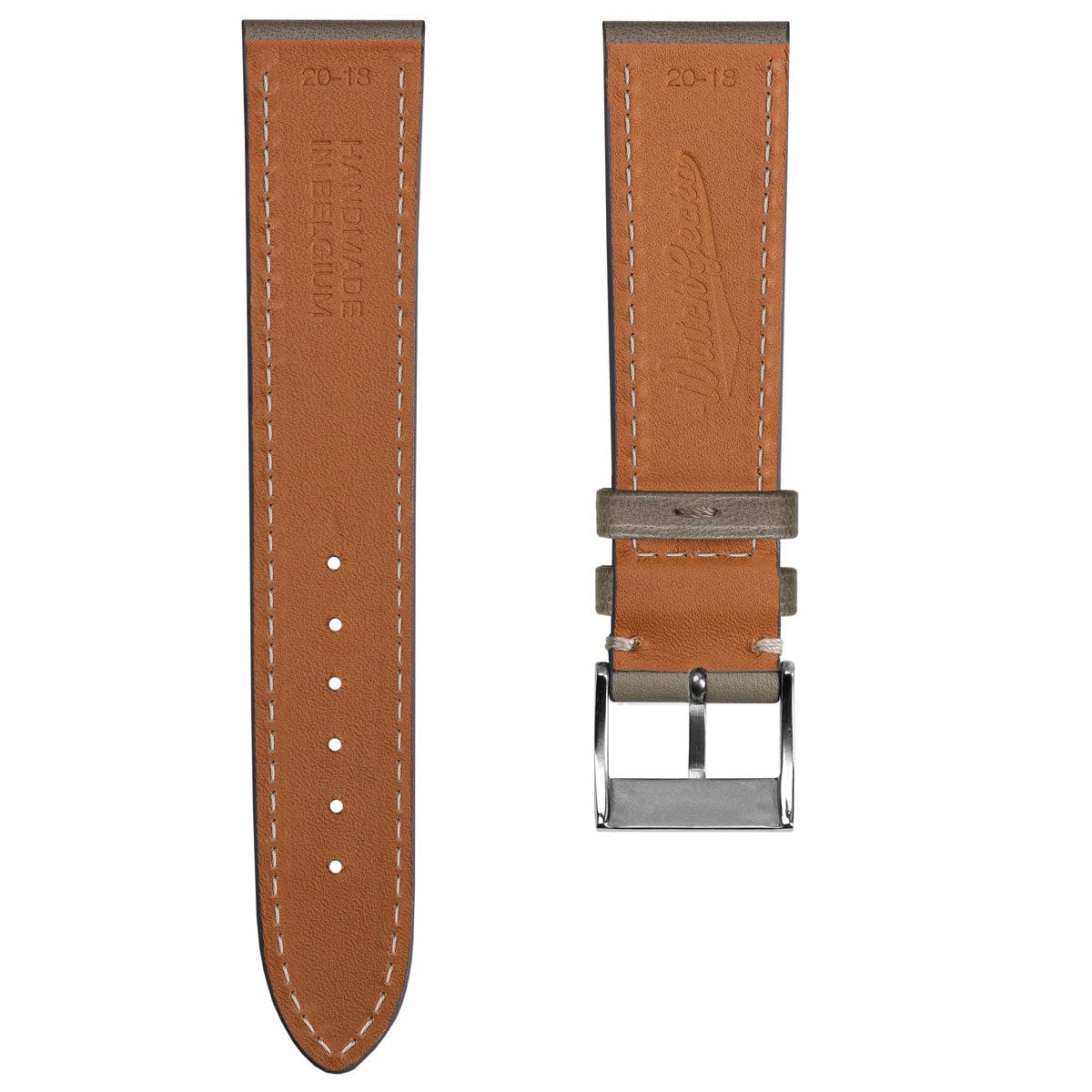 Leuven Cavallo Flat Handmade Horse Leather Watch Strap - Taupe