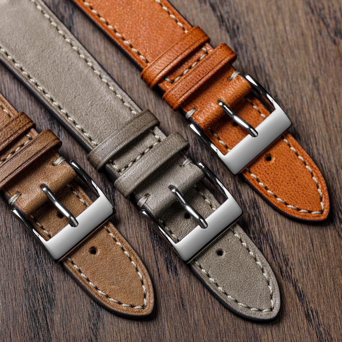 Leuven Cavallo Flat Handmade Horse Leather Watch Strap - Taupe