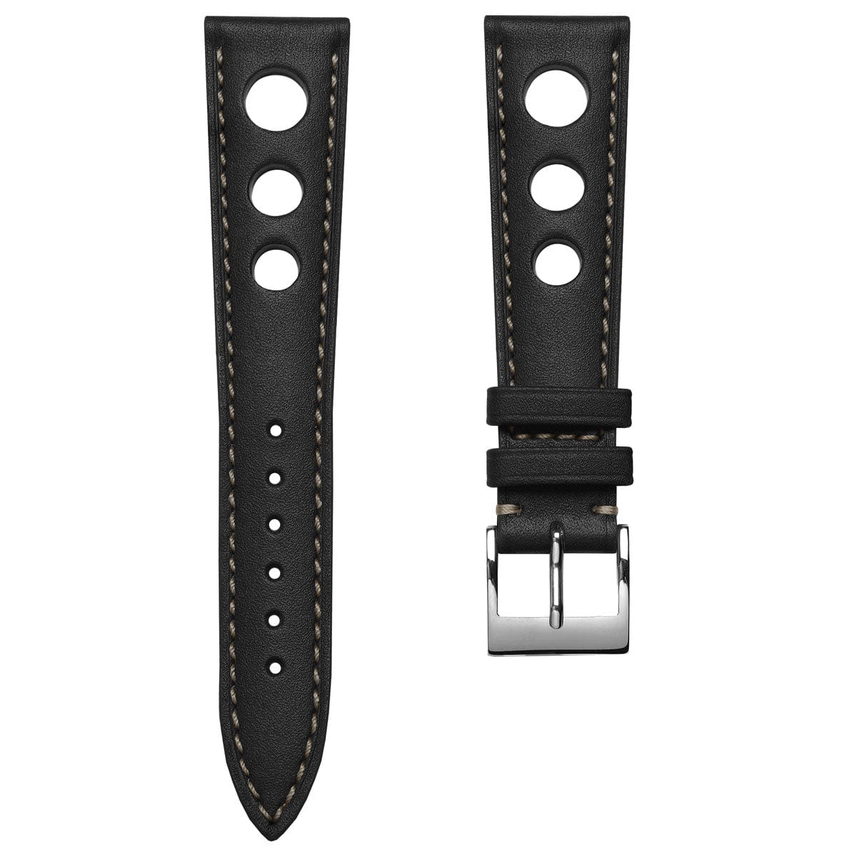 Ostend Racing Handmade Tannerie Degermann Leather Watch Strap - Black