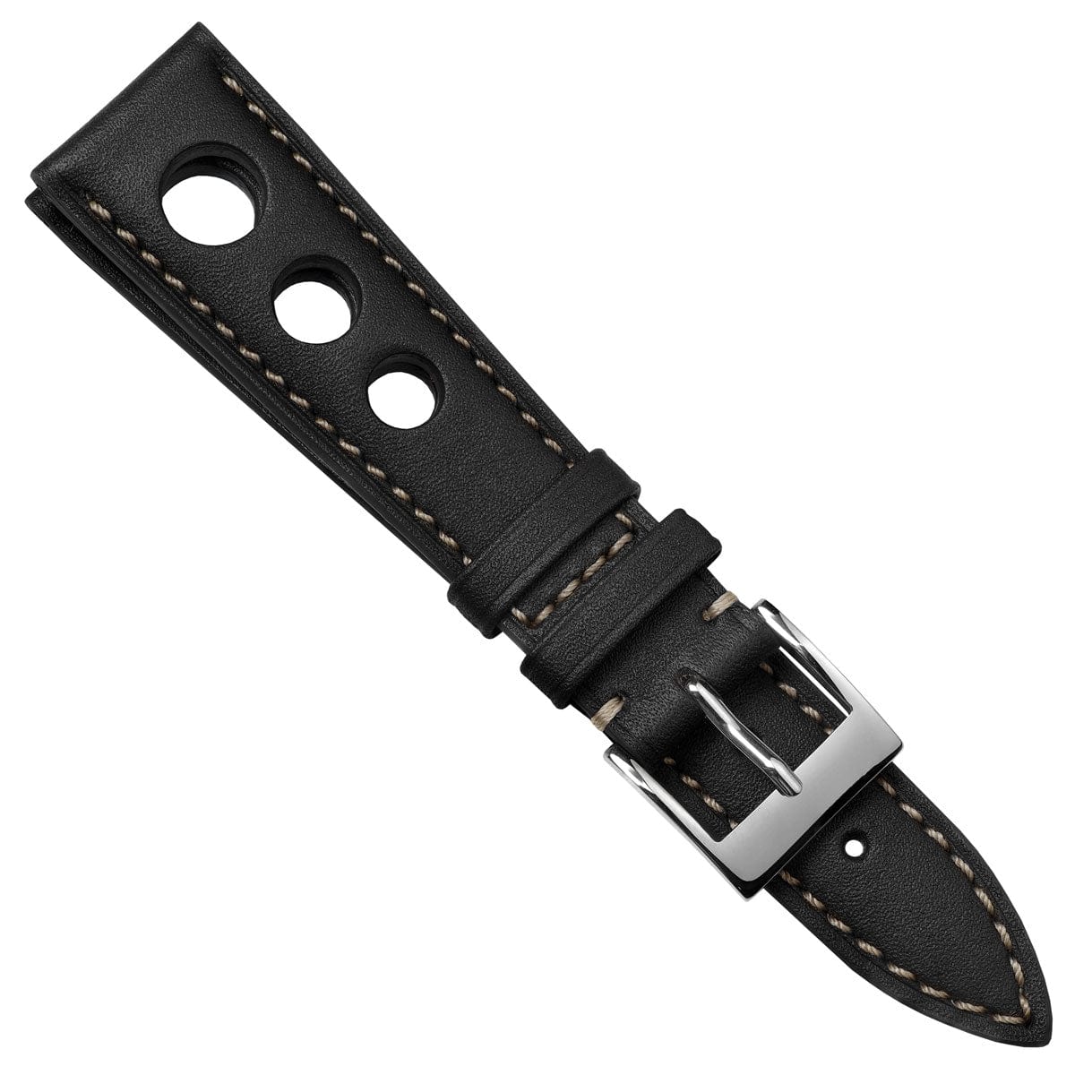 Ostend Racing Handmade Tannerie Degermann Leather Watch Strap - Black