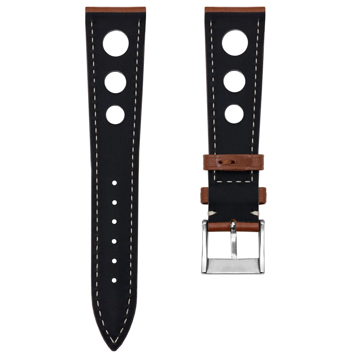 Ostend Racing Handmade Tannerie Degermann Leather Watch Strap - Cognac