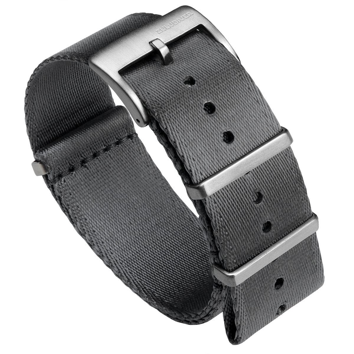 ZULUDIVER 1973 British Military Watch Strap: ARMOURED RECON - Admiralty Grey, Satin