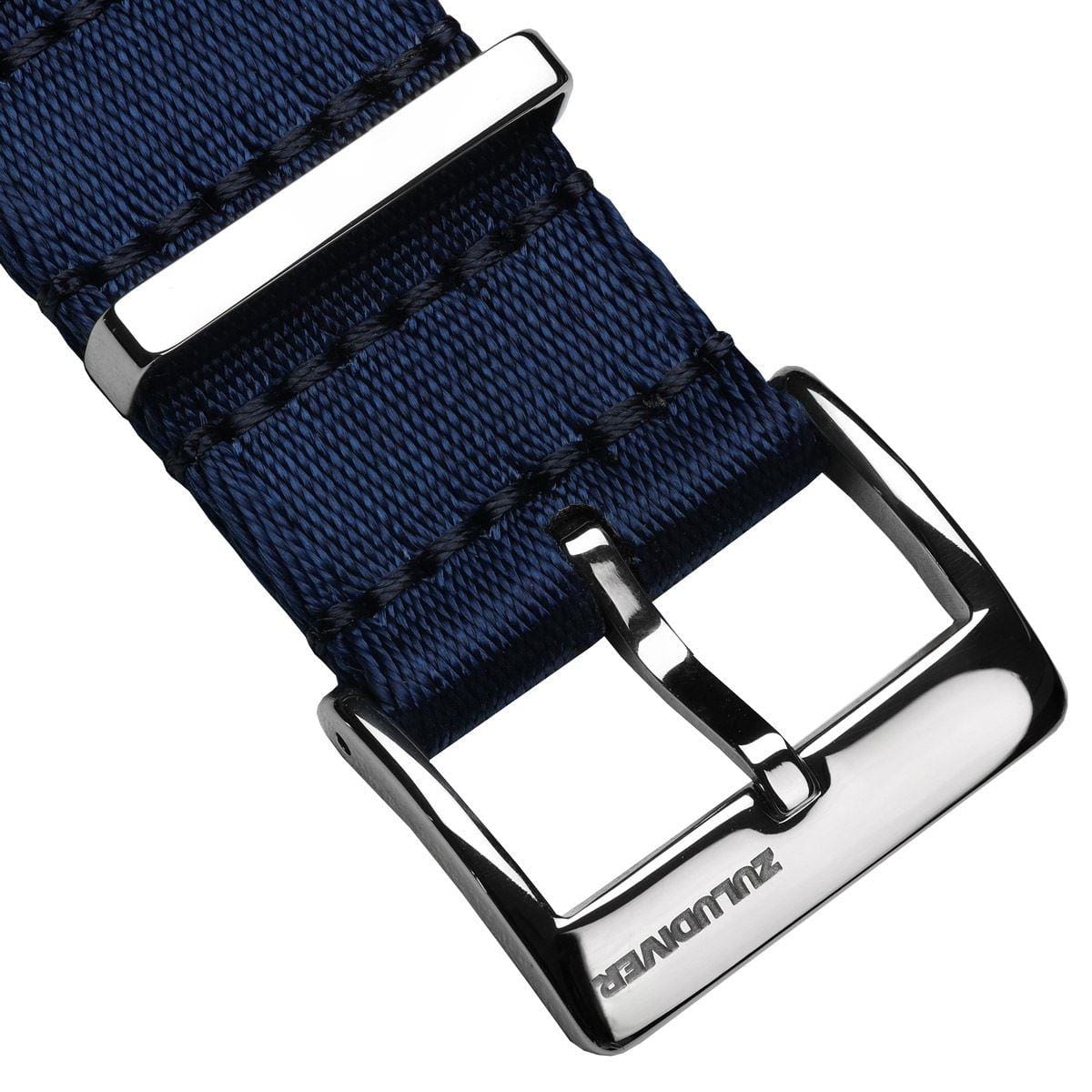 ZULUDIVER 1973 British Military Watch Strap: ARMOURED RECON - Navy Blue, Polished