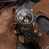 Radstock Racing Style Genuine Leather Watch Strap - Vintage Chocolate Brown