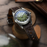 Radstock Racing Style Genuine Leather Watch Strap - Vintage Chocolate Brown