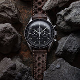 Radstock Racing Style Genuine Leather Watch Strap - Vintage Chocolate Brown