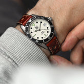 Radstock Racing Style Genuine Leather Watch Strap - Vintage Cherry Red