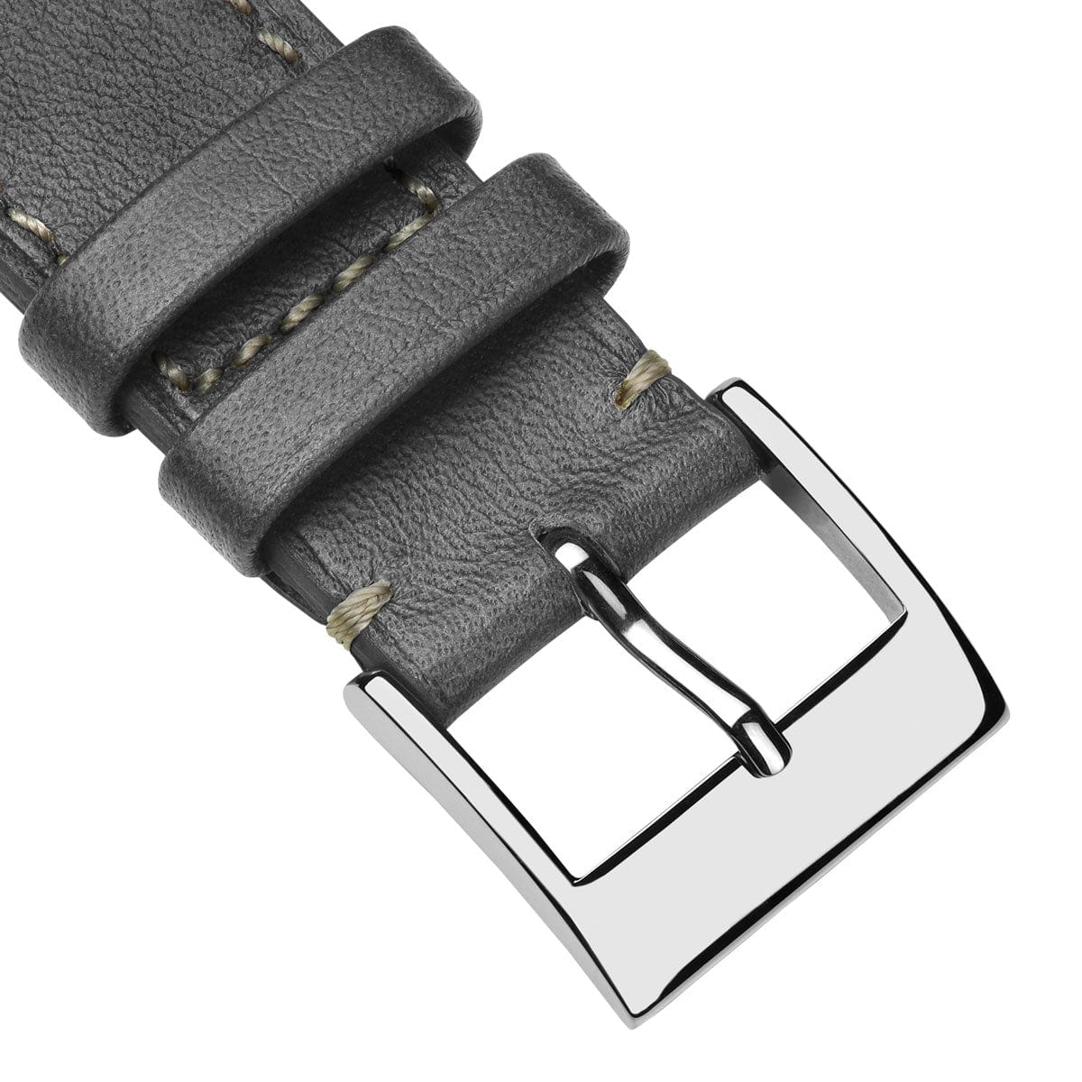 Rochefort Flat Patina Calf Leather Watch Strap - Platinum